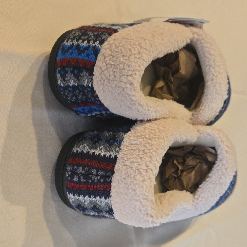 Womens Fair Isle Nordic Moccasin Rockdove Sz 11 Polaris Blue - Picture 3 of 8